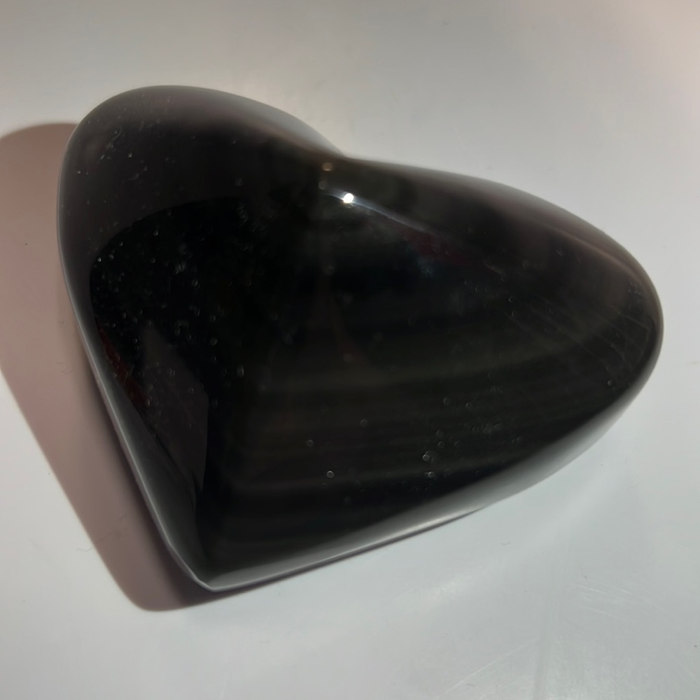 Rainbow Black Obsidian Healing Crystal 3” wide (7.2 oz)